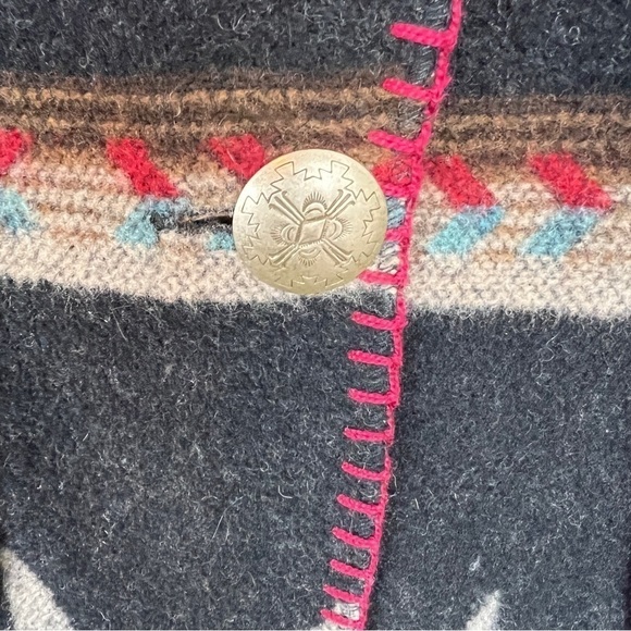 Rhonda Stark Wool Blend Blanket Jacket Southwest Print - Picture 4 of 6